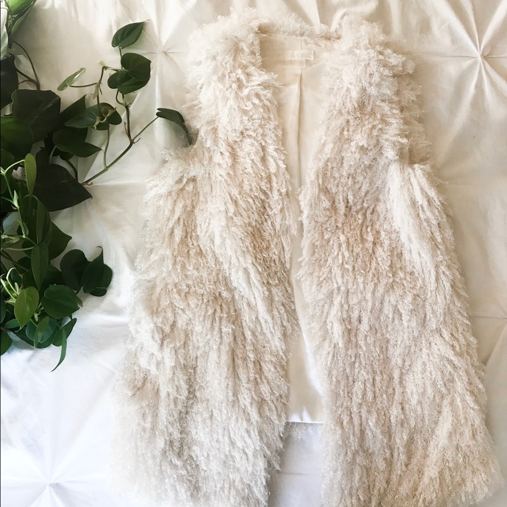 Soft furry ivory vest